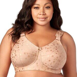 Elila Jacquard wire-free soft cup bra mocha nude non-padded 5 hook eye 38L